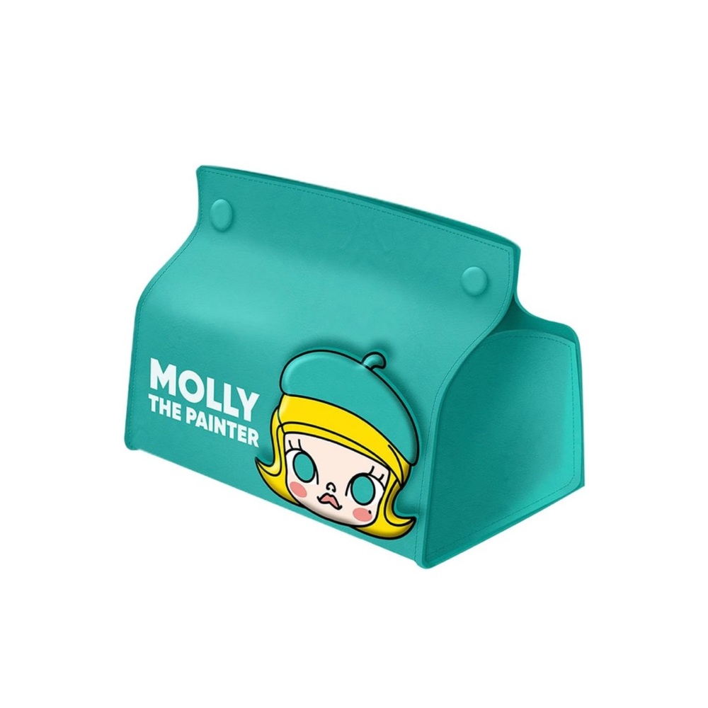 Pop Mart Molly Little Painter PU Teal Carrying Storage Pouch bag NEW